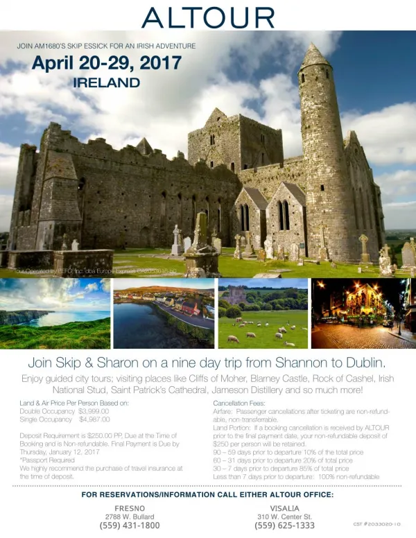 nine day trip from Shannon to Dublin