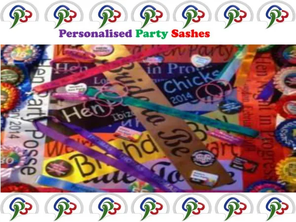 Personalised Party Sashes