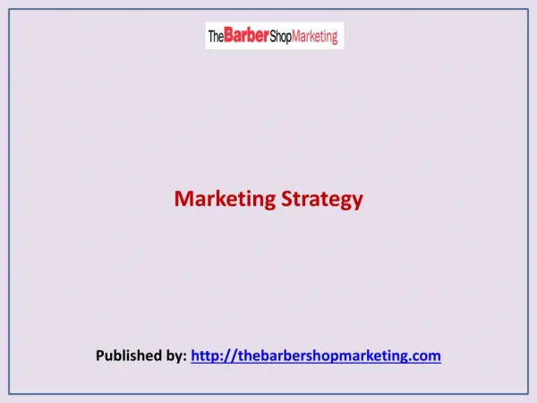 The Barber Shop Marketing-Marketing Strategy