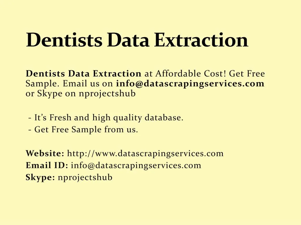 dentists data extraction