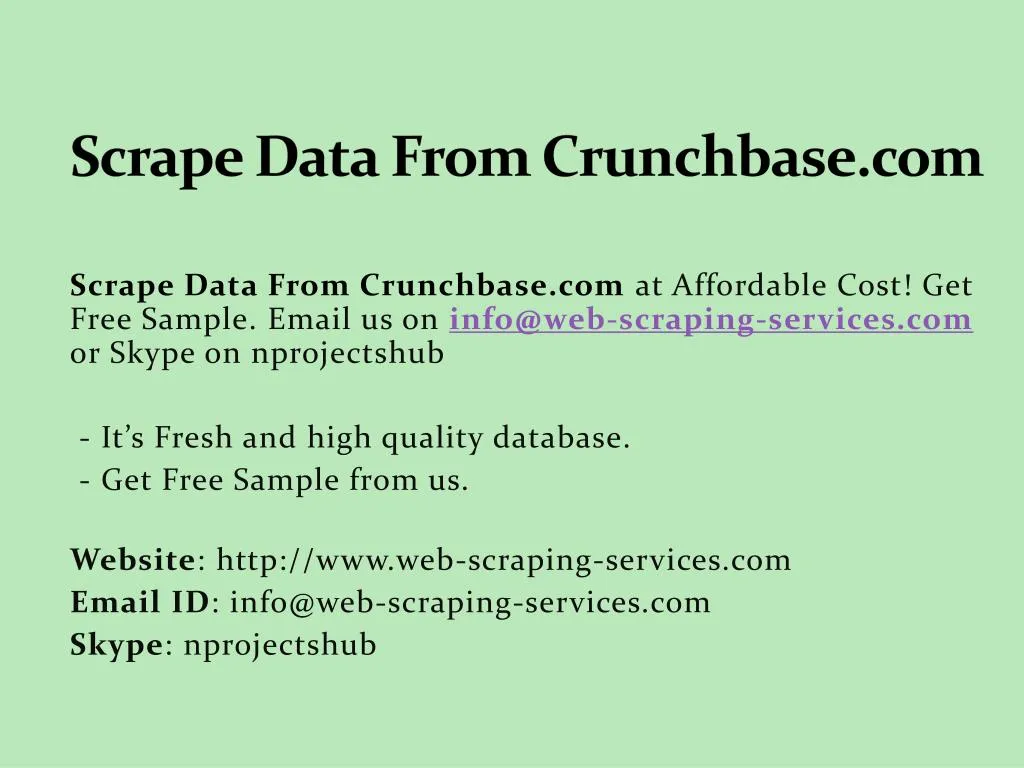 scrape data from crunchbase com