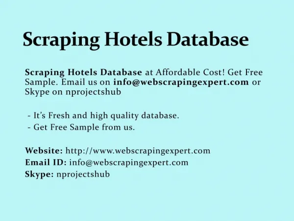 Scraping Hotels Database