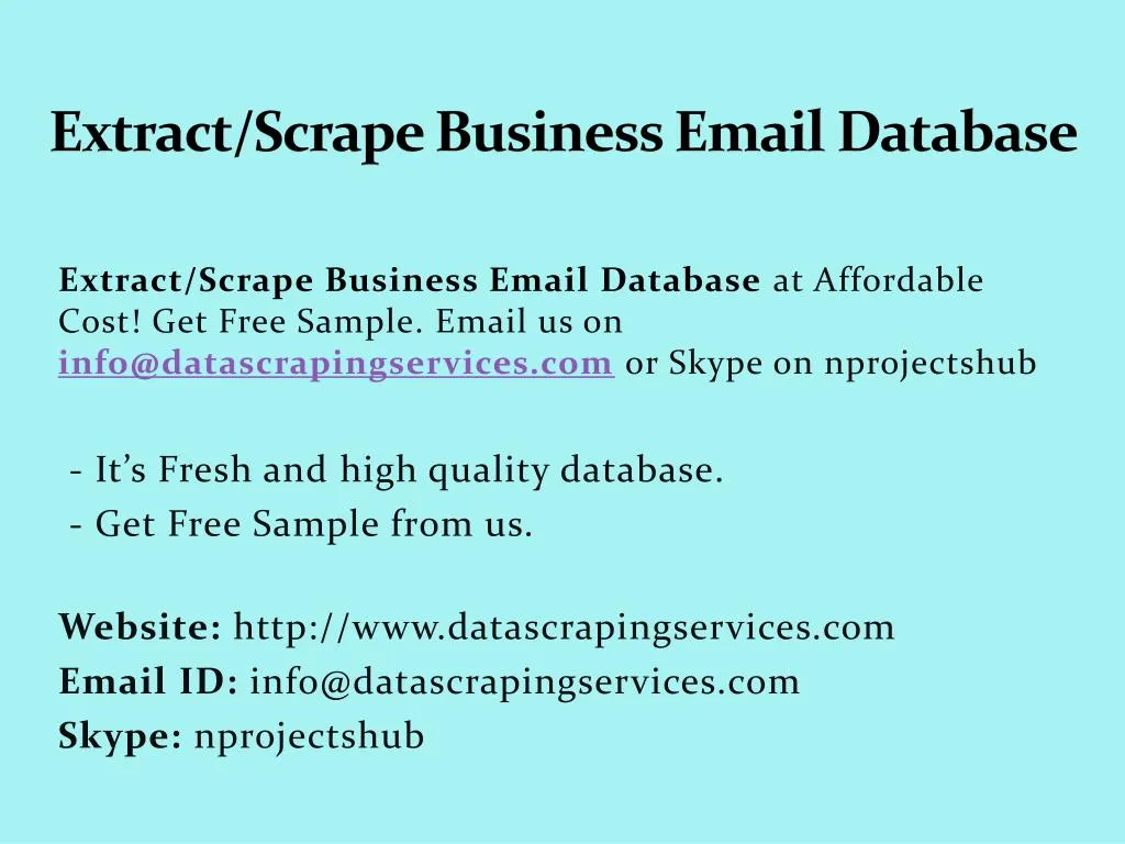 extract scrape business email database
