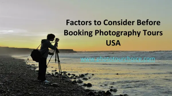 Factors to Consider Before Booking Photography Tours USA