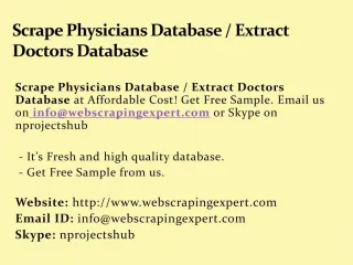 Scrape Physicians Database_Extract Doctors Database - slide 1