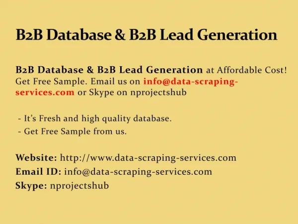 B2B Database & B2B Lead Generation