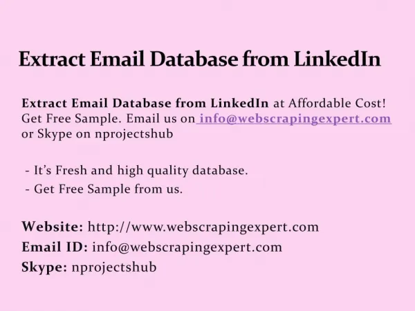 Extract Email Database from LinkedIn