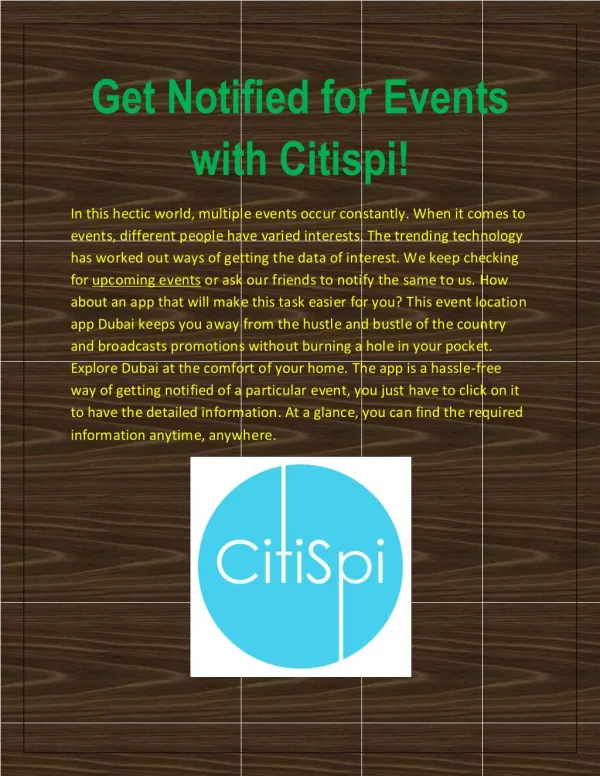 Get Notified for Events with Citispi!
