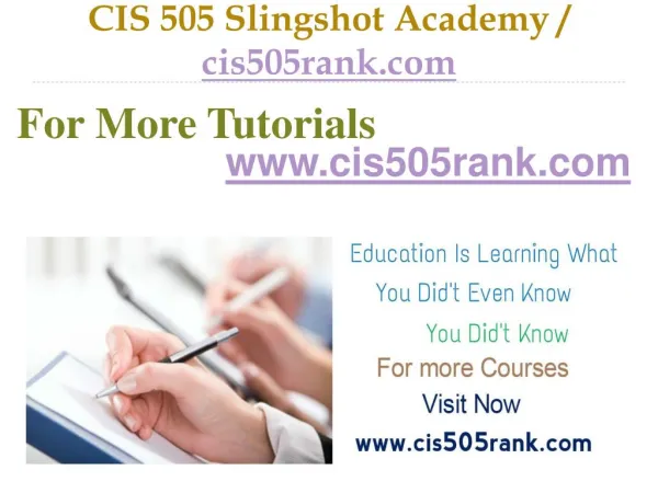 CIS 505 Slingshot Academy / cis505rank.com