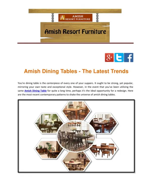 Amish Dining Tables - The Latest Trends