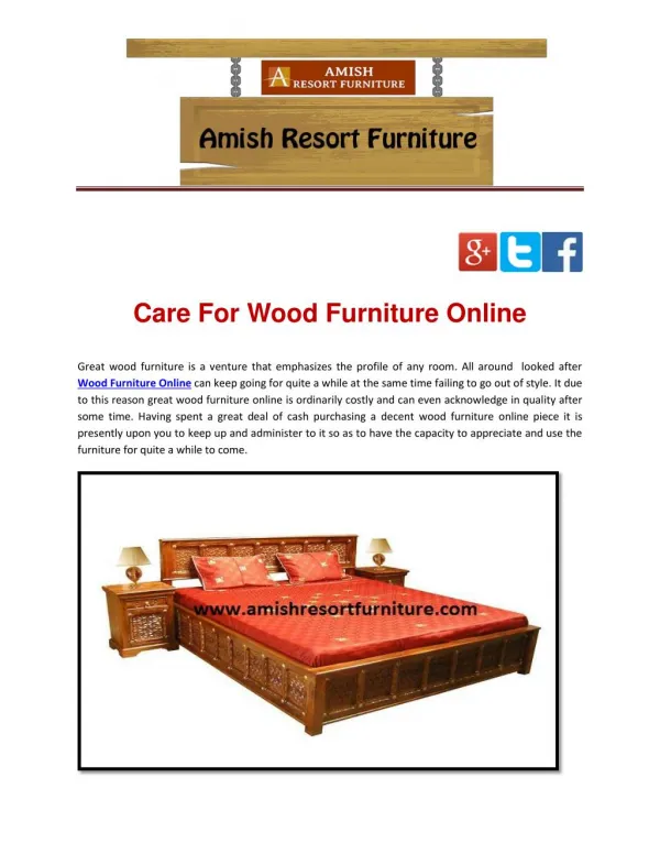 Care For Wood Furniture Online