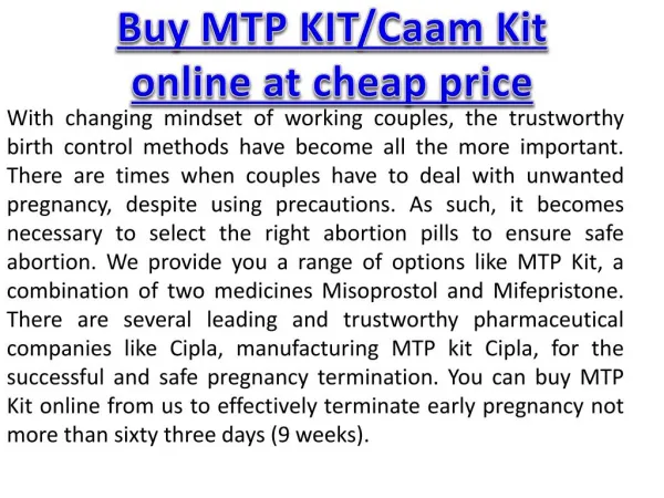 Buy MTP KIT/Caam Kit online at cheap price