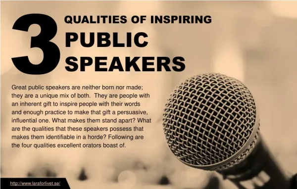 Three qualities of inspiring public speakers