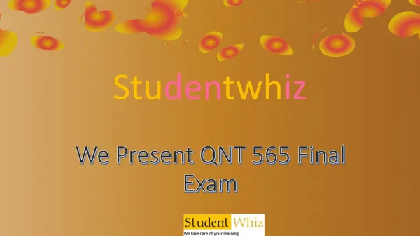 QNT 565 Final Exam - QNT 565 Final Exam Answers @Studentwhiz