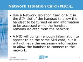 Network Isolation Card NIC - slide 1