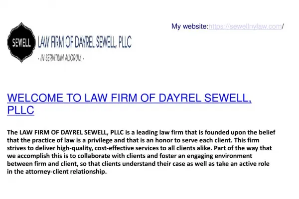 The LAW FIRM OF DAYREL SEWELL, PLLC