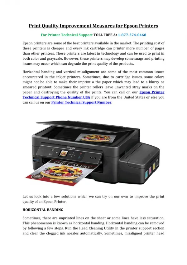 Print Quality Improvement Measures for Epson Printers