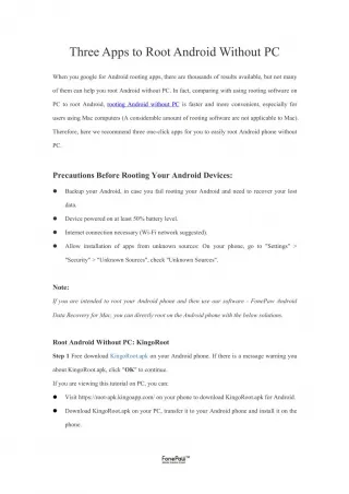 Three Apps to Root Android Without PC - slide 1