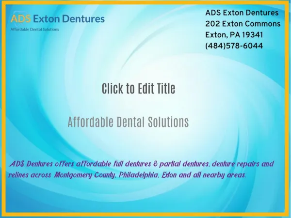 Affordable Dentures Philadelphia