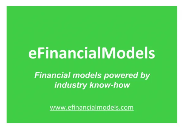 Financial Model Templates powered by industry know-how