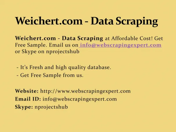 Weichert.com - Data Scraping