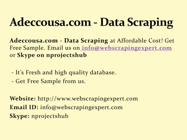 Adeccousa.com - Data Scraping
