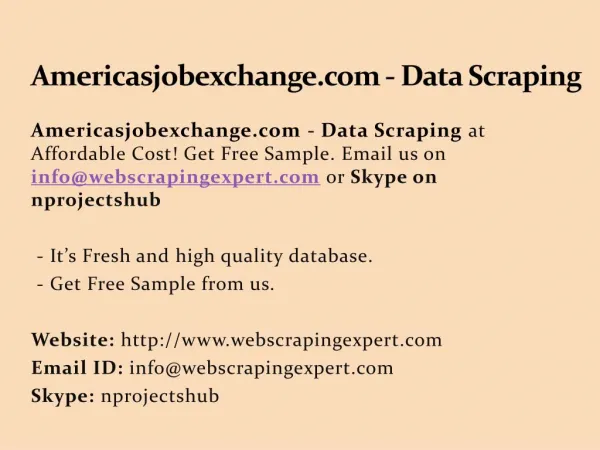 Americasjobexchange.com - Data Scraping
