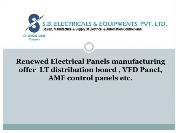 Renewed of Electrical Panels manufacturing