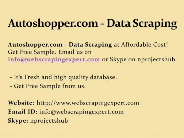 Autoshopper.com - Data Scraping