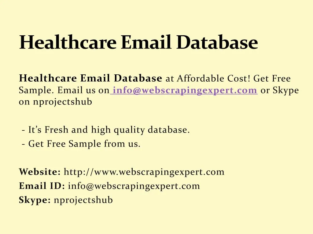 healthcare email database