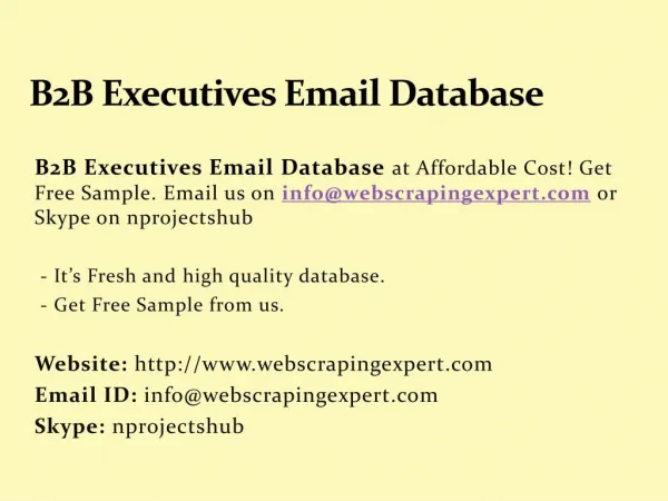 B2B Executives Email Database