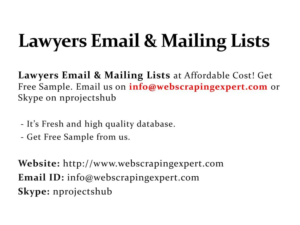 lawyers email mailing lists