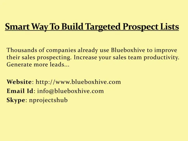 Smart Way To Build Targeted Prospect Lists