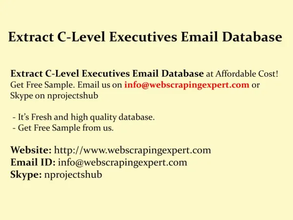 Extract C-Level Executives Email Database