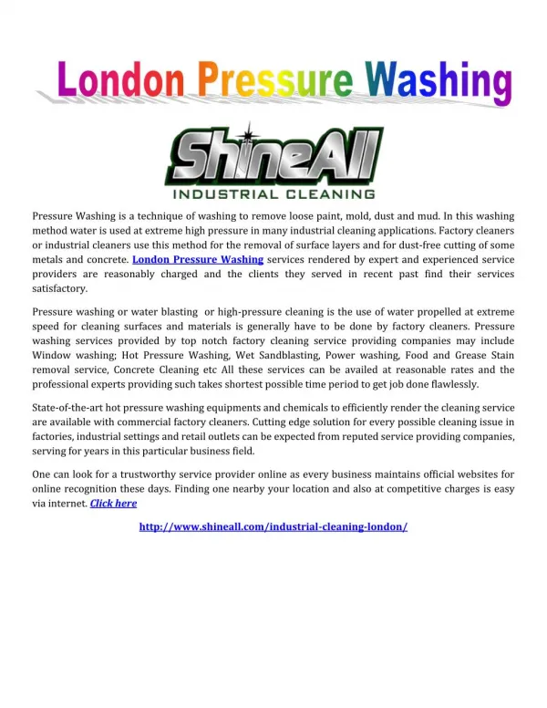 London Pressure Washing