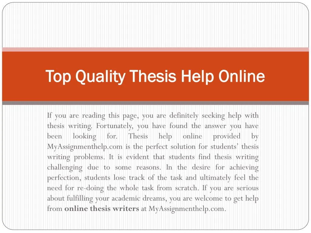 top quality thesis help online