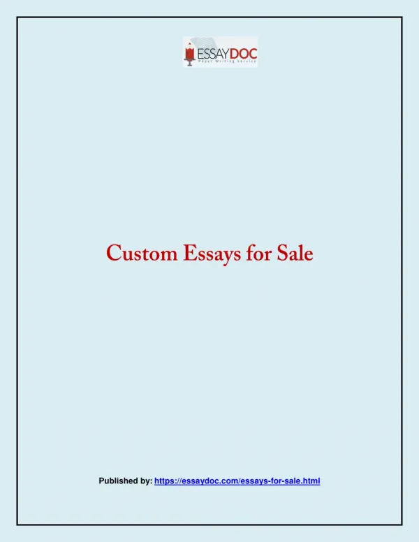 Essay Doc-Custom Essays for Sale