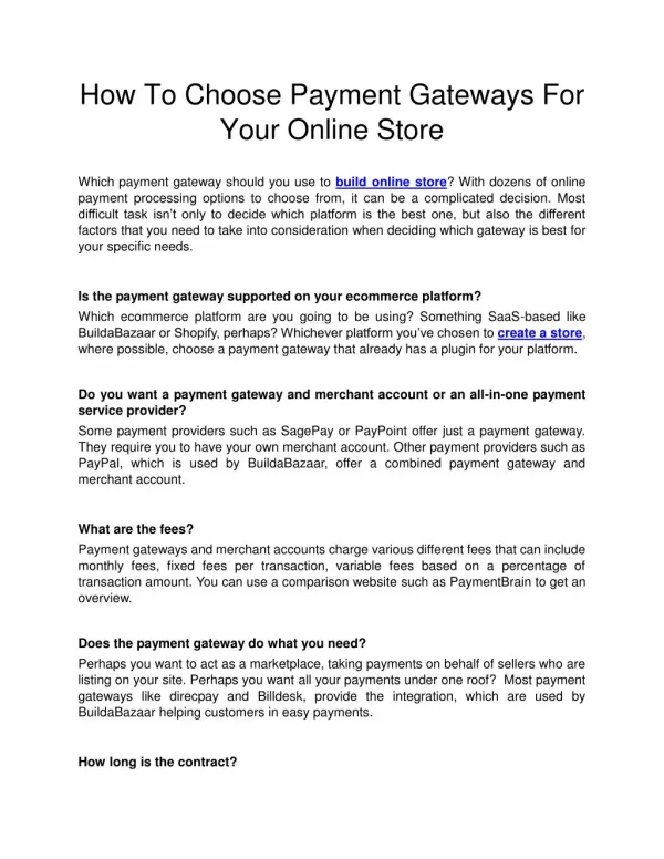 How To Choose Payment Gateways For Your Online Store