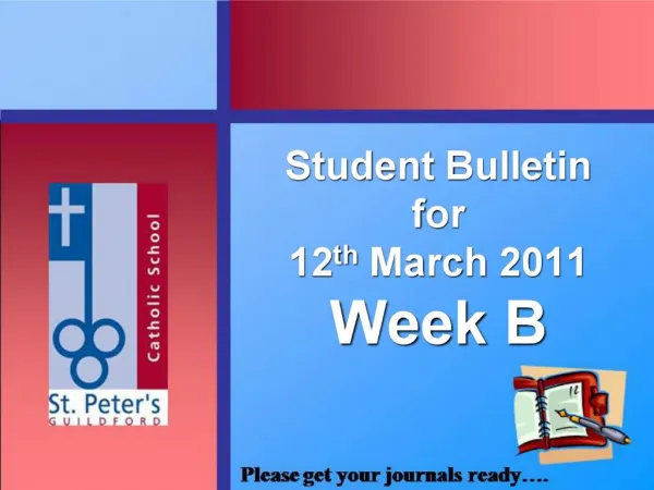Student Bulletin for 12th March 2011 Week B