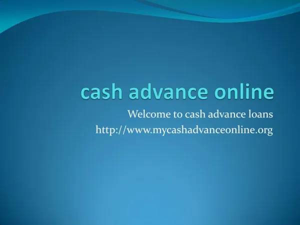 online cash advance