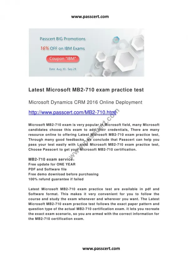 Latest Microsoft MB2-710 exam practice test