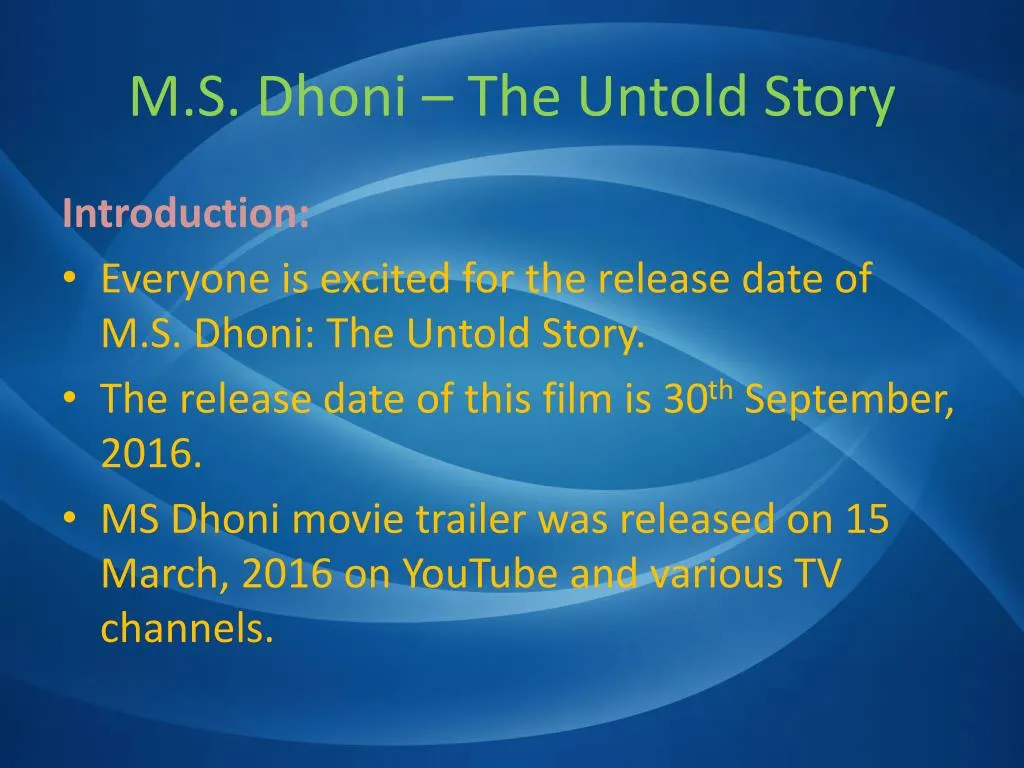 m s dhoni the untold story