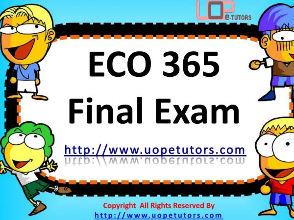 ECO 365 Final Exam Questions & Answers