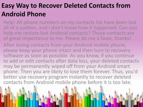 Easy Way to Recover Deleted Contacts from Android Phone