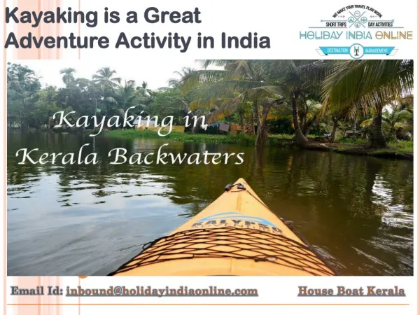 Kayaking is a Great Adventure Activity in India