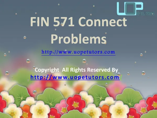 FIN 571 Connect Problems Questions & Answers