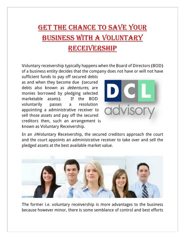 Get The Chance To Save Your Business With A Voluntary Receivership