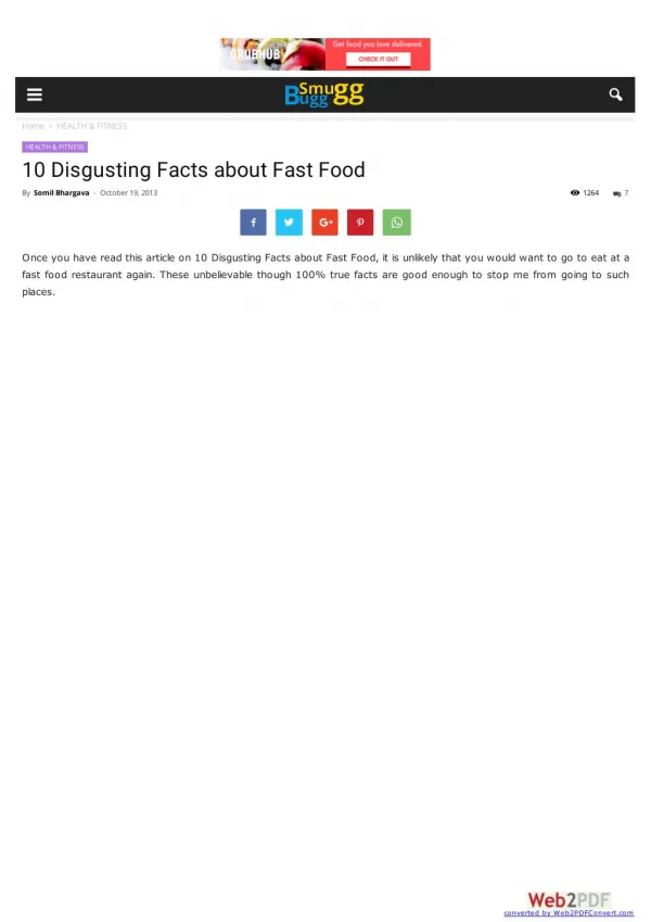 10 Disgusting Facts about Fast Food
