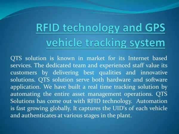 RFID Technology and GPS Vehicle Tracking System
