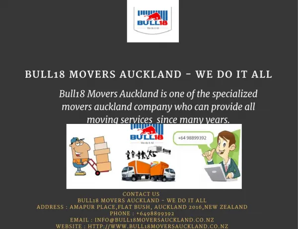 Best Removal Companies Auckland | Bull18 Movers Auckland - We Do It All